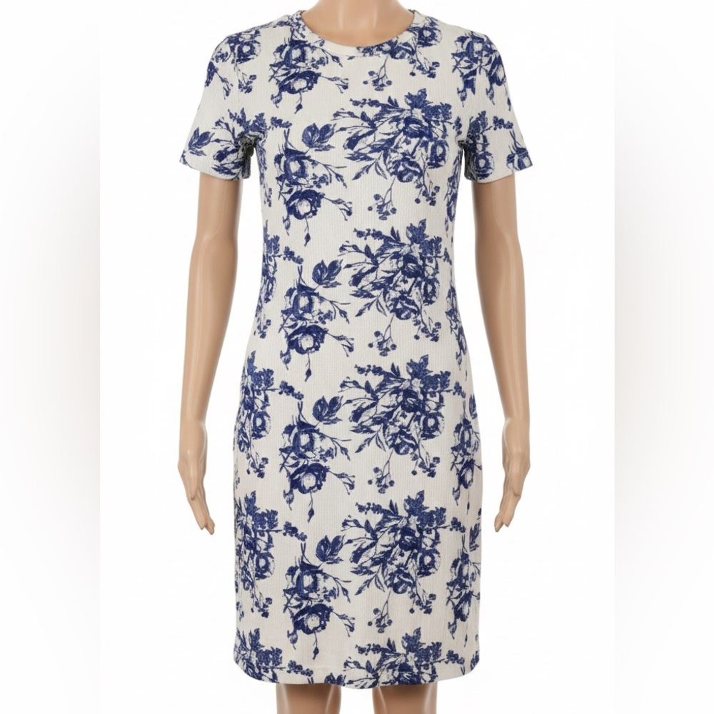 Essentials Blue Floral Mini Dress NWOT